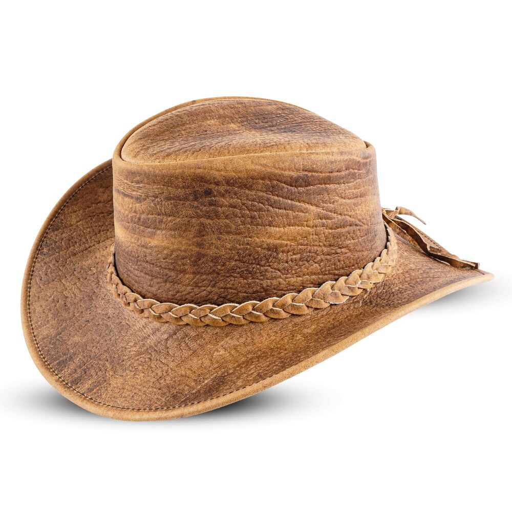 9298 Elephant Skin Themed Australian Style Leather Cowboy hat Shapeable